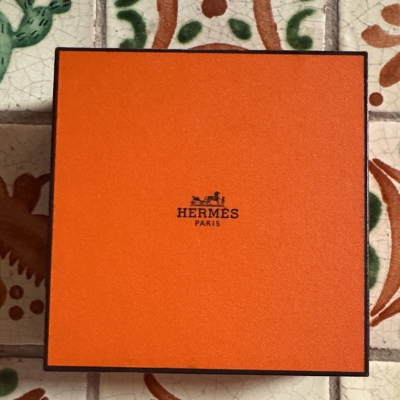 Hermès Orange Box black velvet & paper lining - Picture 1 of 9